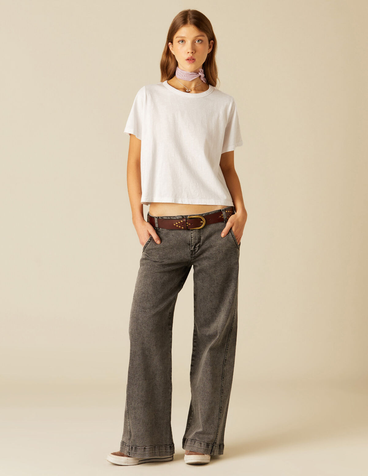 GREY NN EMBROIDERED TROUSERS