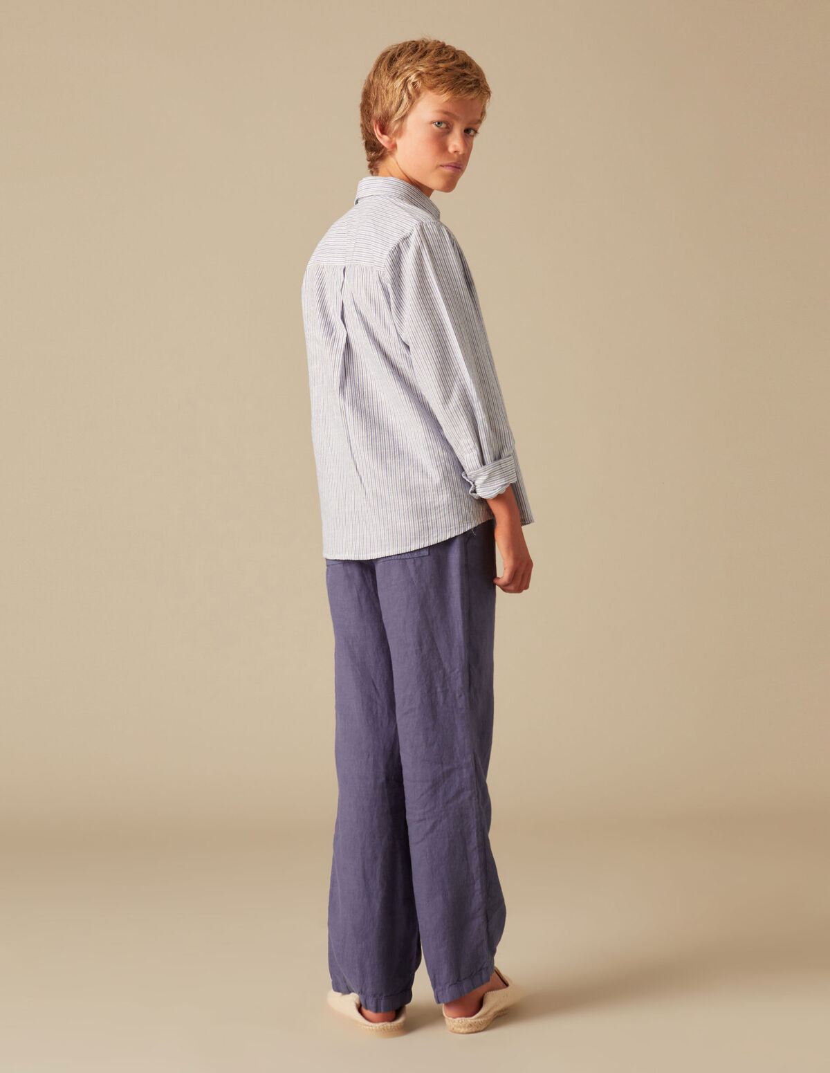 PANTALON LIN BLEU