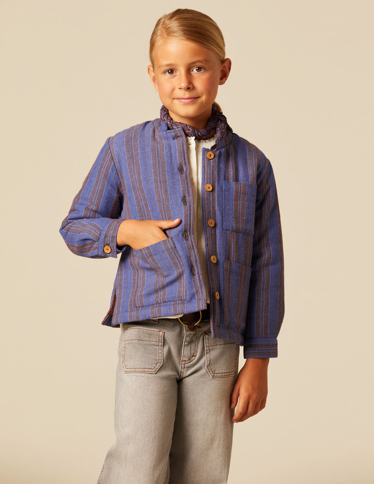 VESTE RAYURES MÛRE