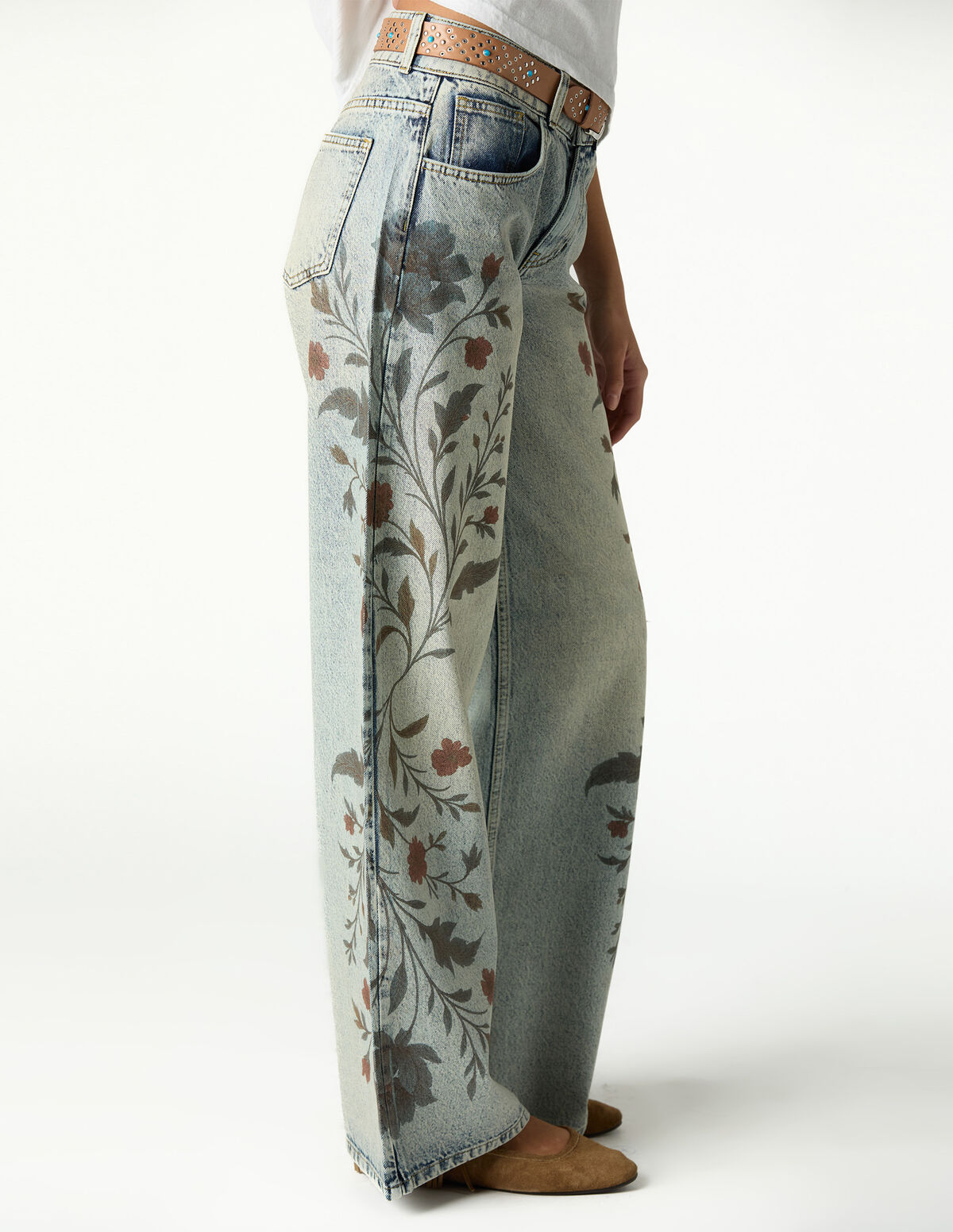 PANTAL&Oacute;N DENIM AZUL PRINT