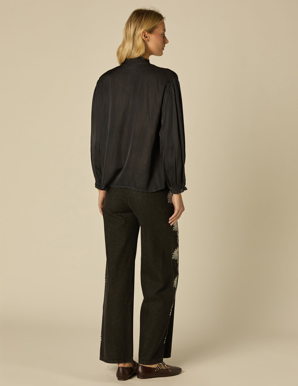 ANTHRACITE SATIN SHIRT