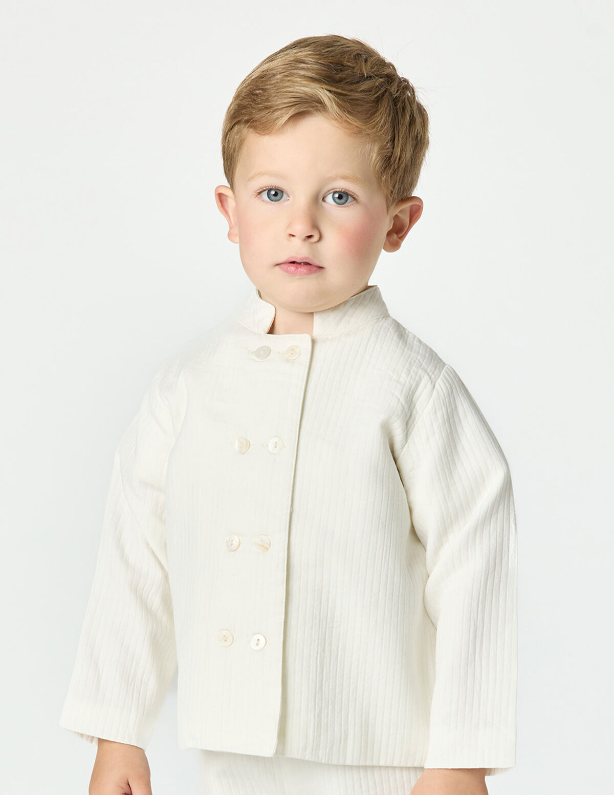 WHITE PIQU&Eacute; JACKET