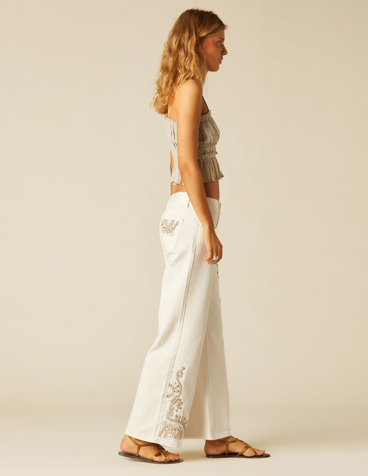 PANTALÓN BLANCO BORDADOS