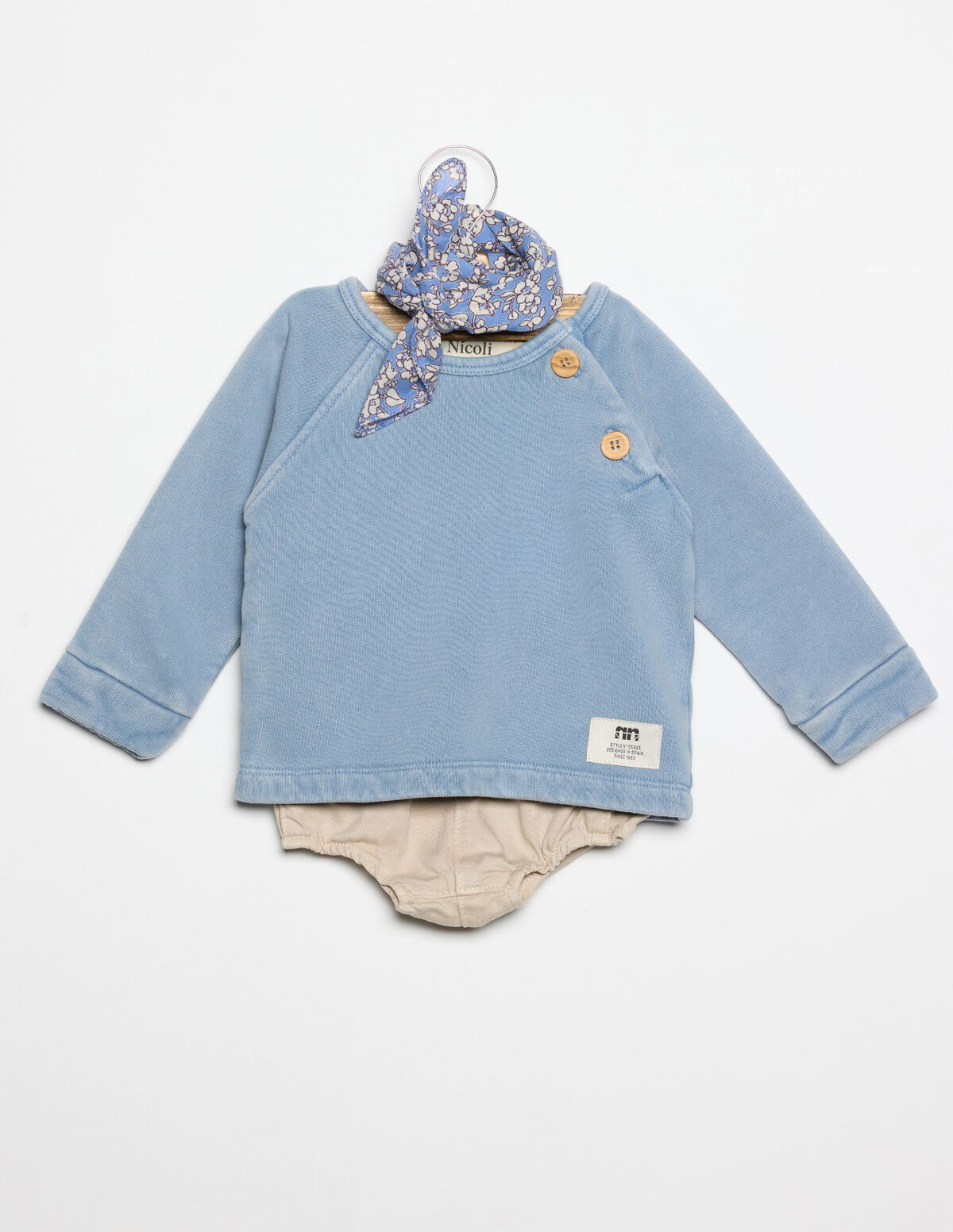 SWEATSHIRT AZUL COM BOT&Otilde;ES