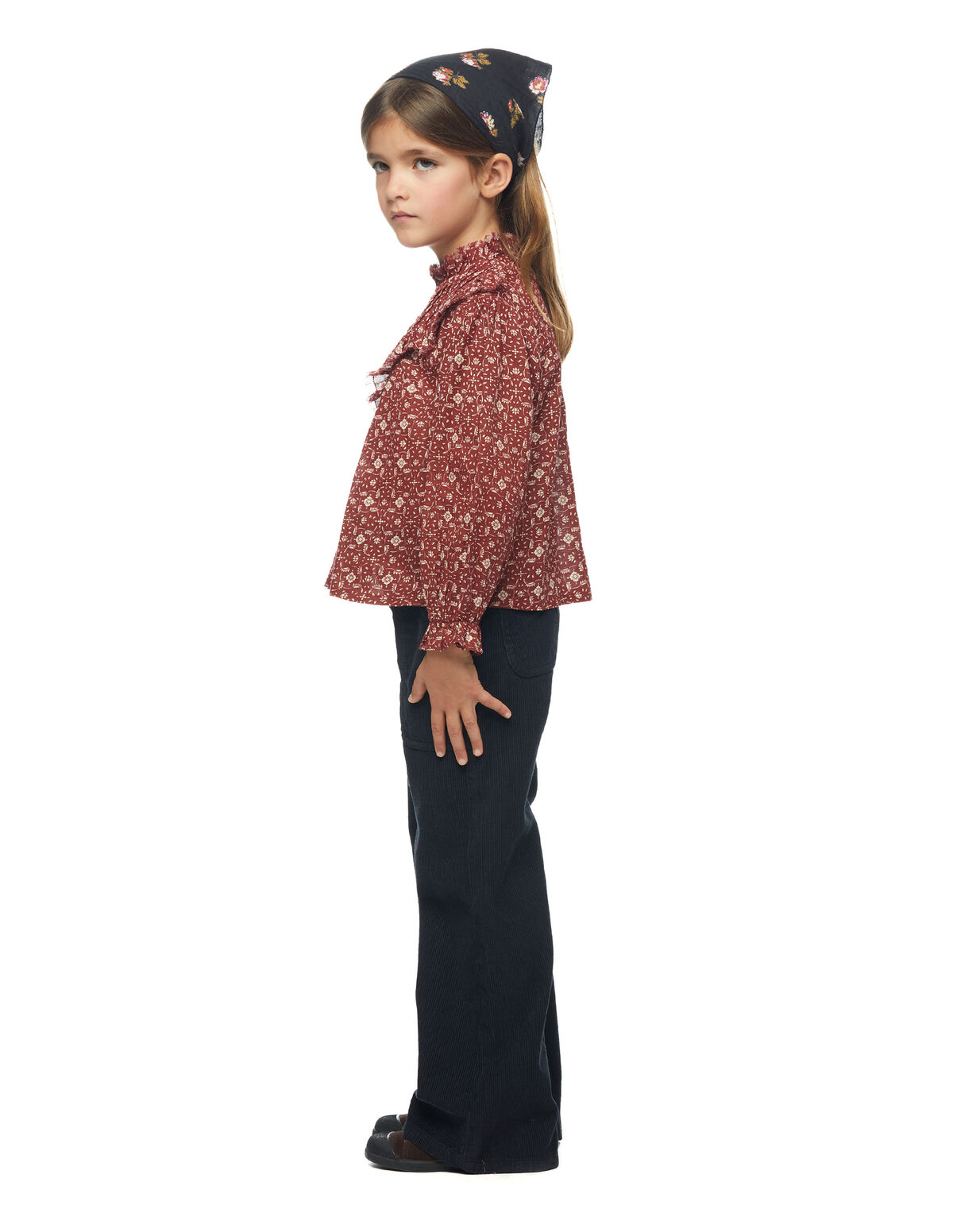 ANTHRACITE CORDUROY WIDE LEG TROUSERS