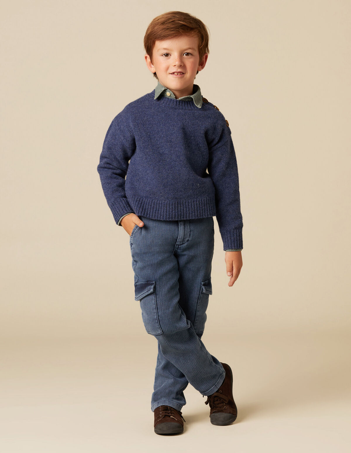 DENIM CORDUROY TROUSERS