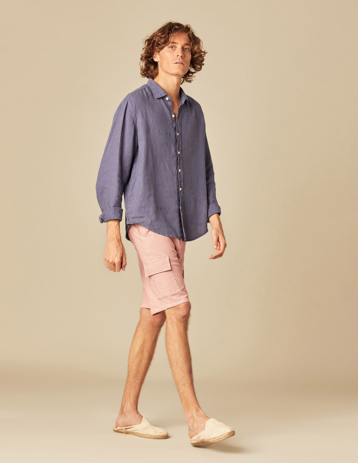 BERMUDA CARGO RAYURE ROUGE