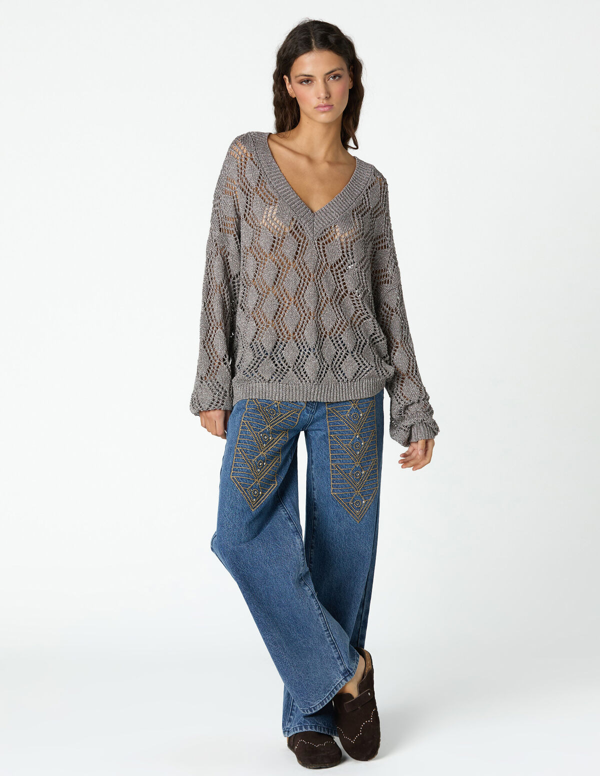 CAMISOLA MALHA BRILHO PRATA