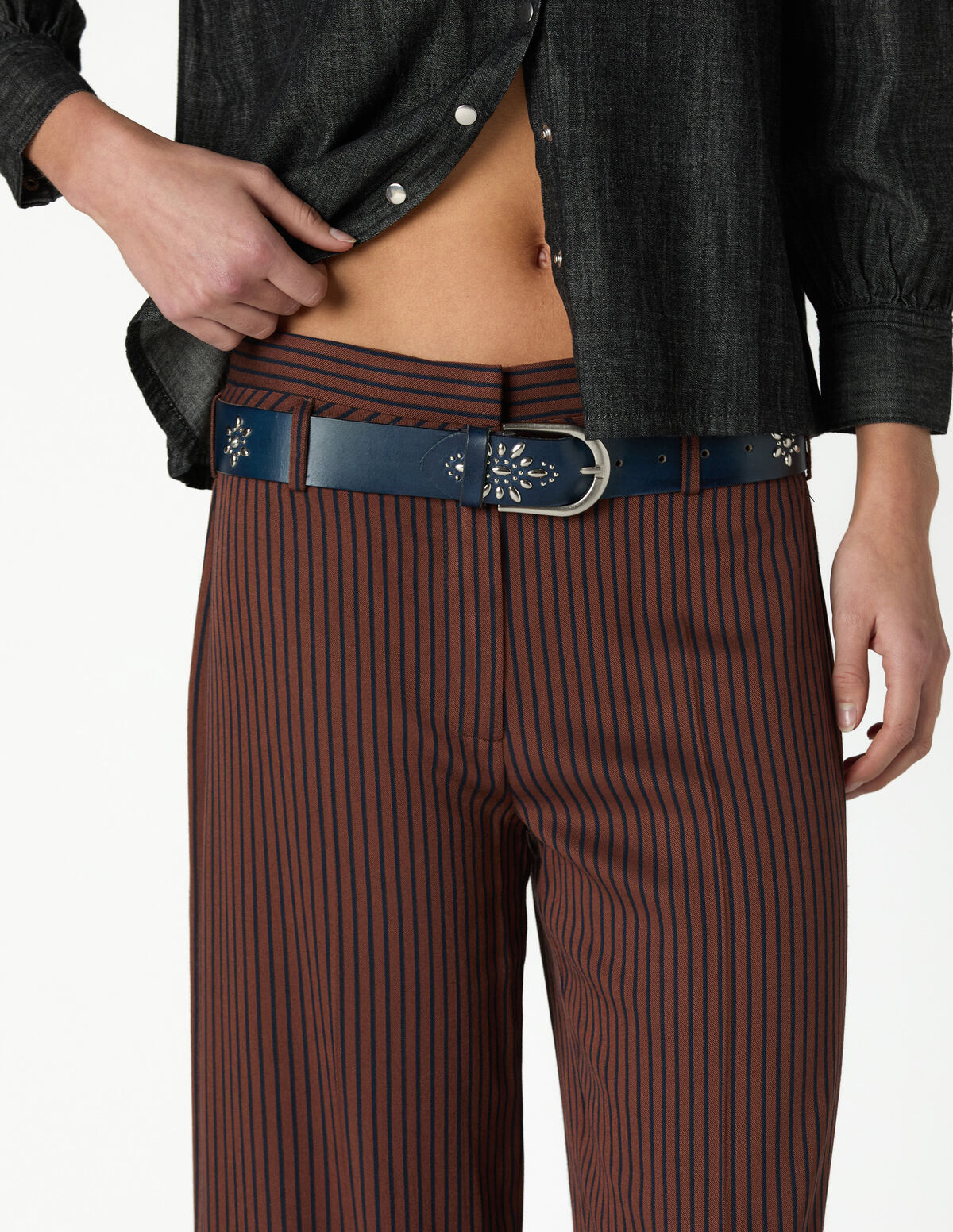 BROWN STRIPED TROUSERS