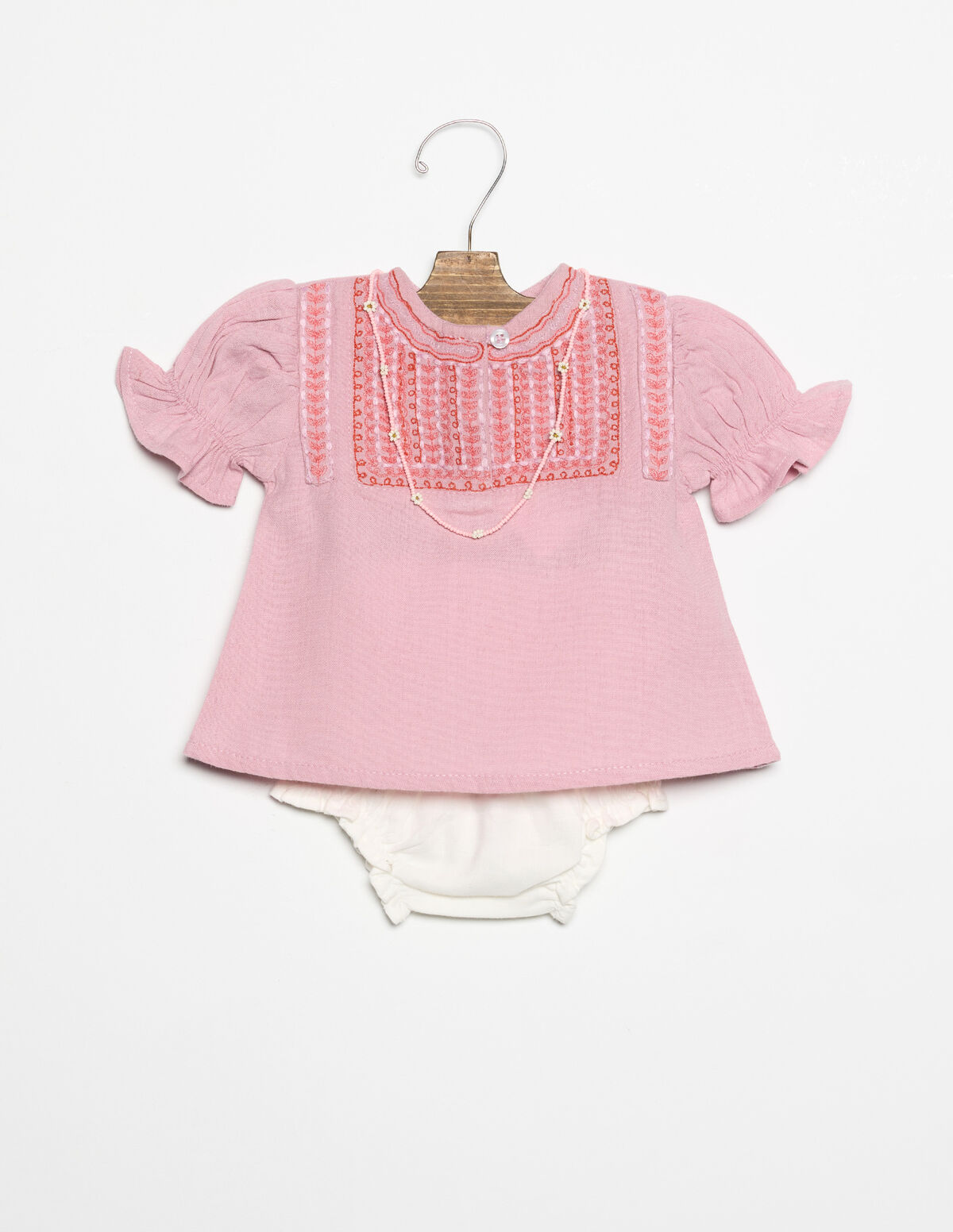 PINK EMBROIDERED SHIRT