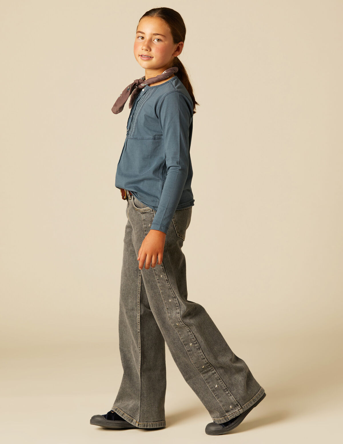 AMETHYST PIN-TUCK T-SHIRT
