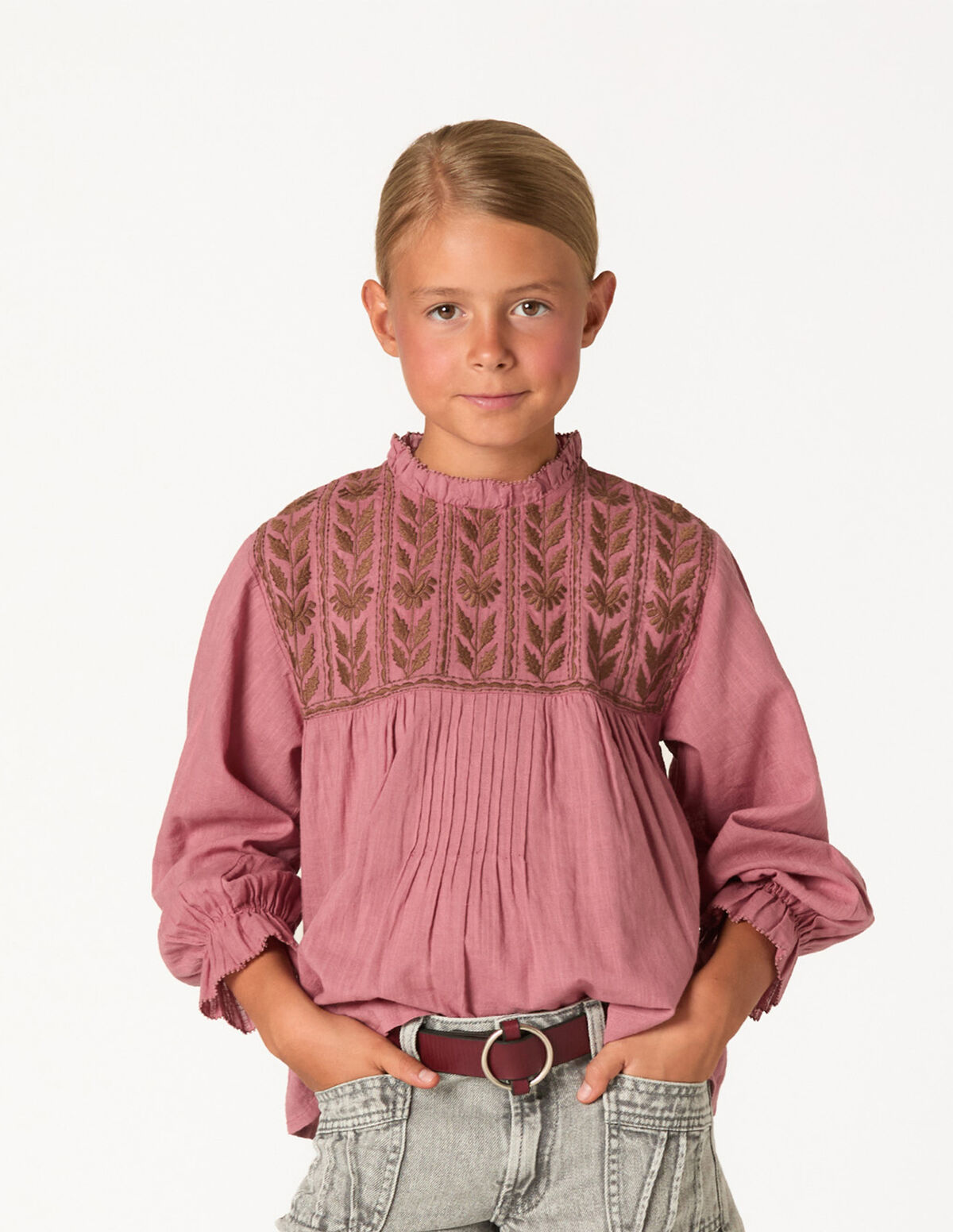 BLUSH EMBROIDERED SHIRT