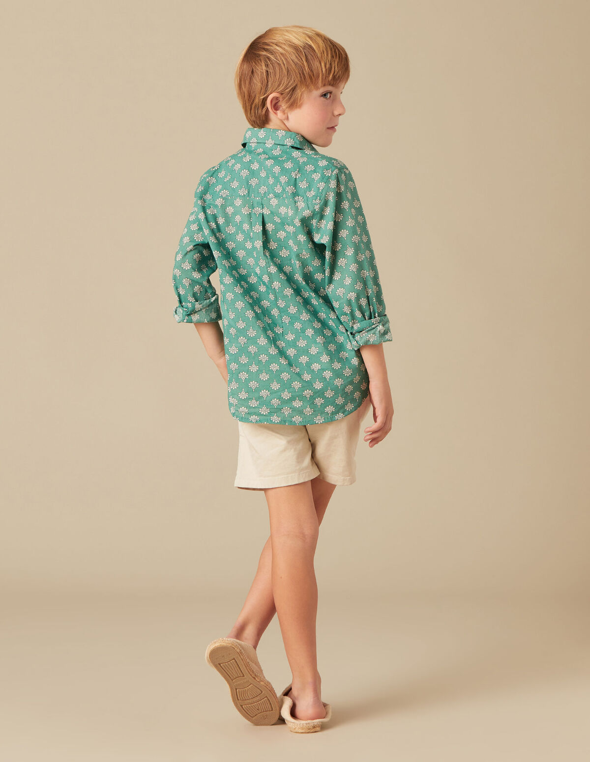 CHEMISE FEUILLES BLEUE