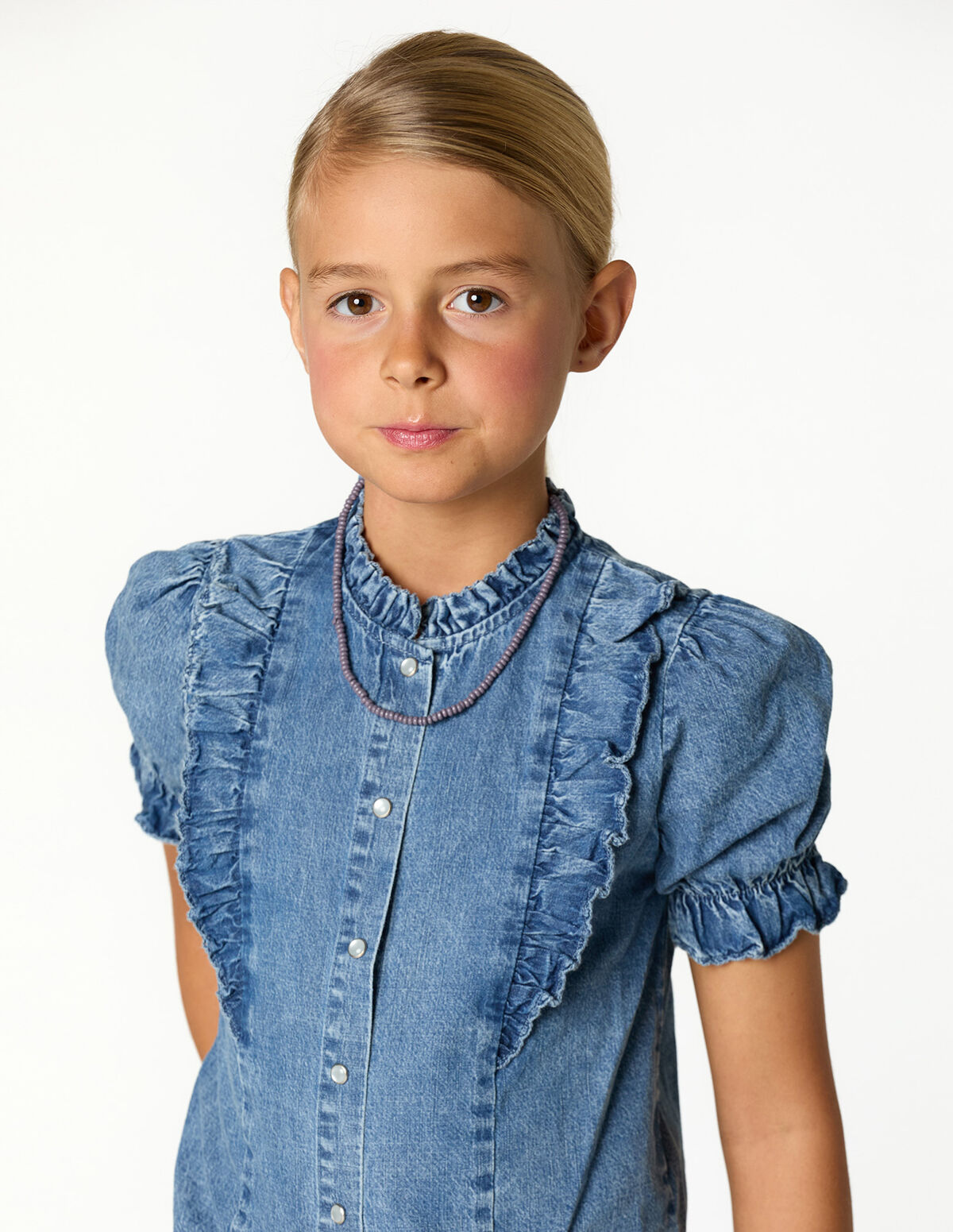 DENIM RUFFLED SHIRT