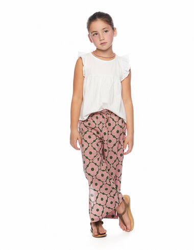 Large strawberry flower print long trousers - View all > - Nícoli
