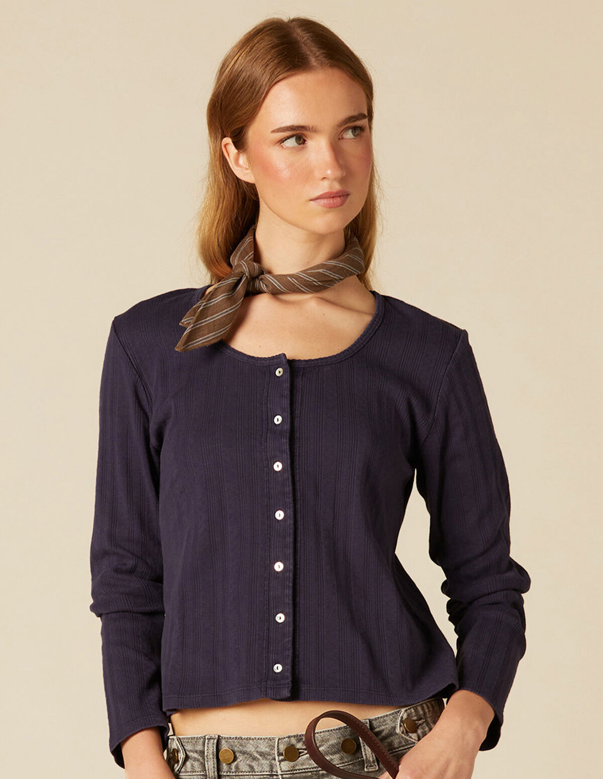 AMETHYST POINTELLE T-SHIRT