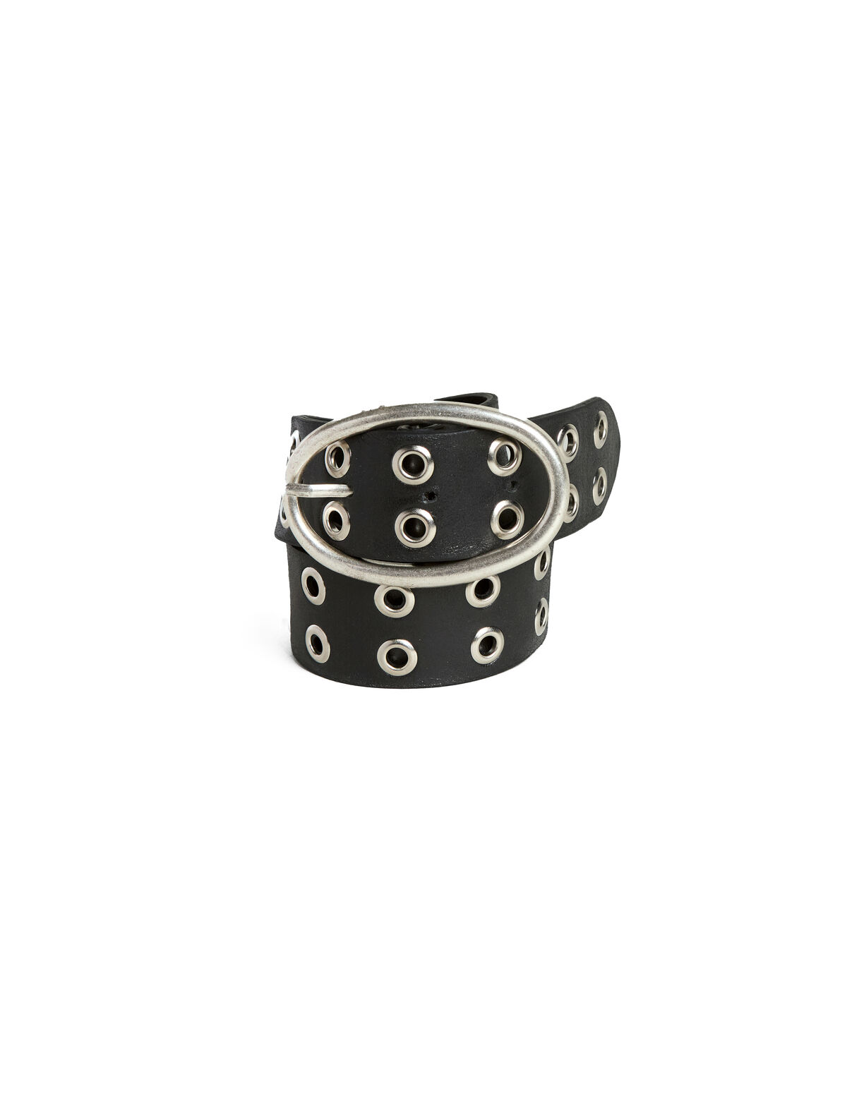 Black N belt large silver studs