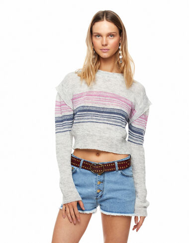Blue and lilac striped jumper - Jumpers & Sweatshirts - Nícoli