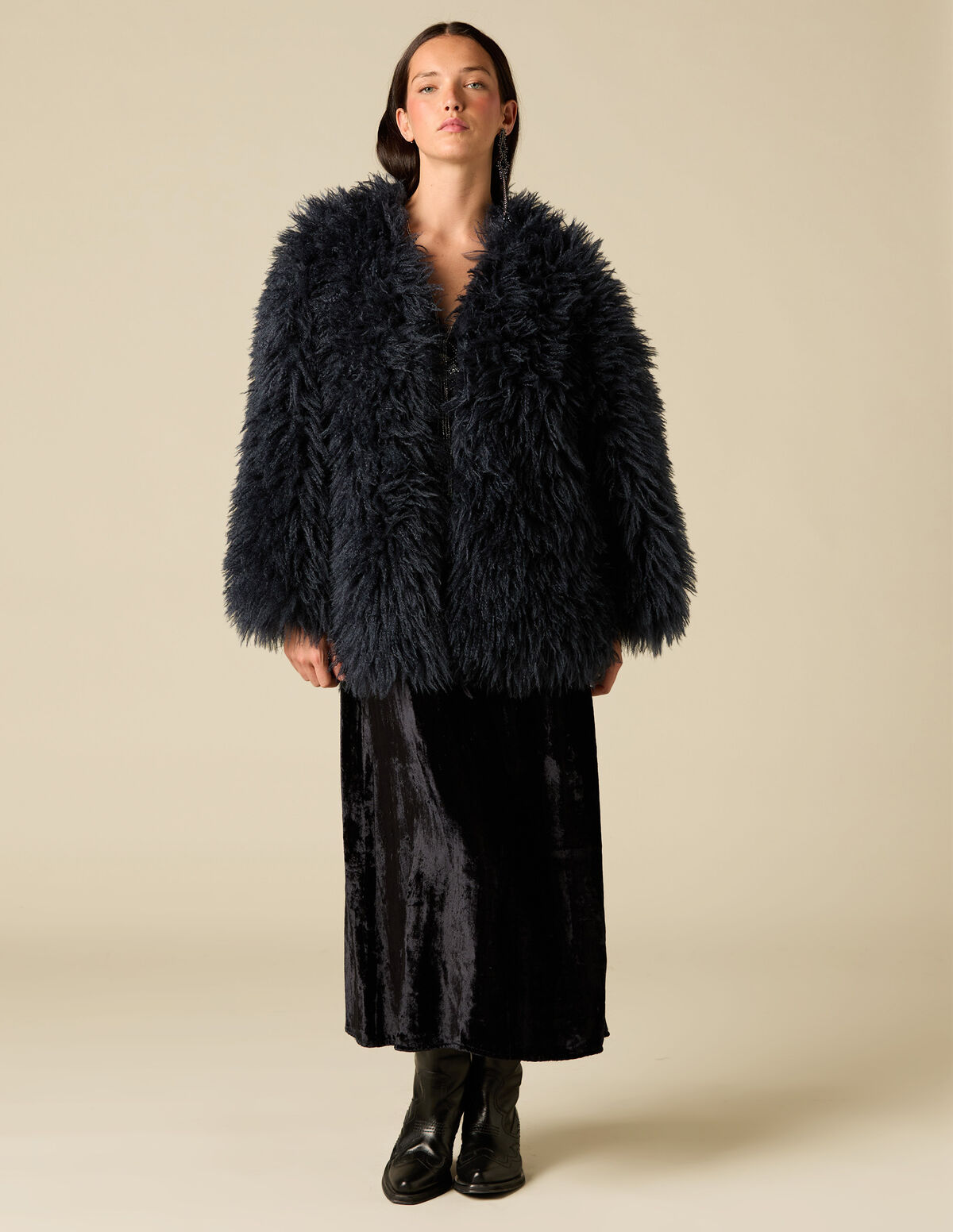 BLUE FUR COAT