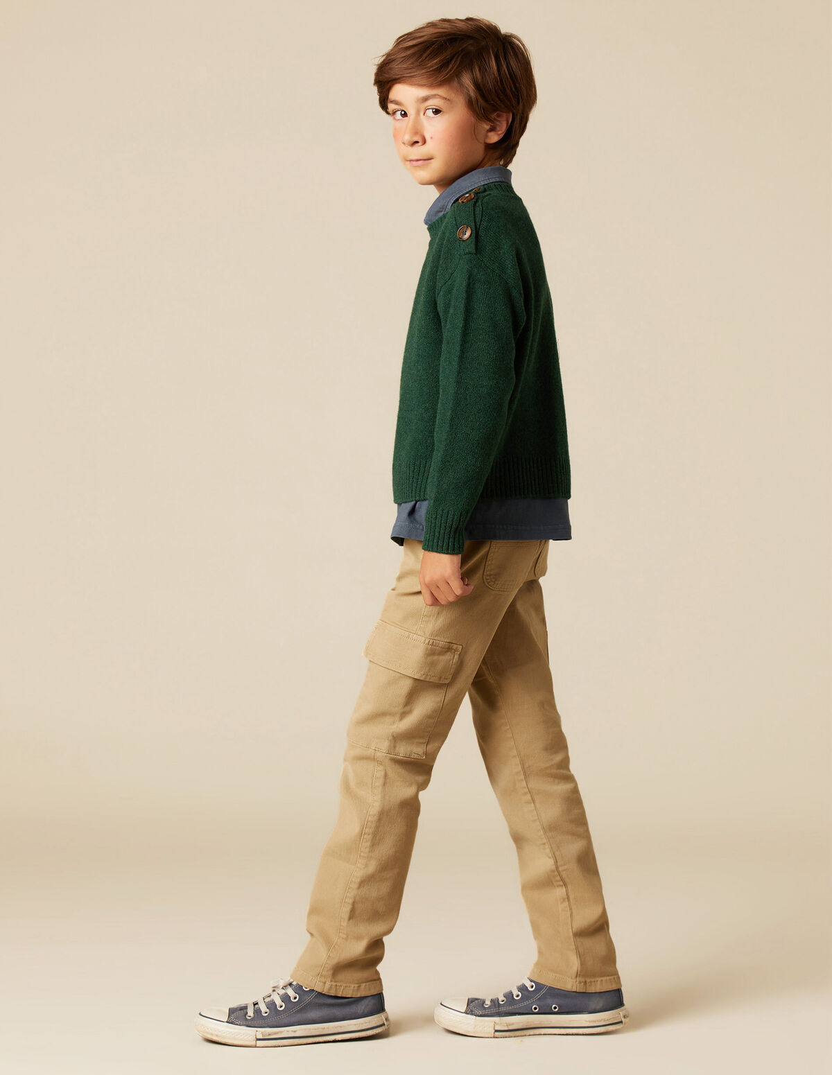 BLUE BUTTONED JUMPER