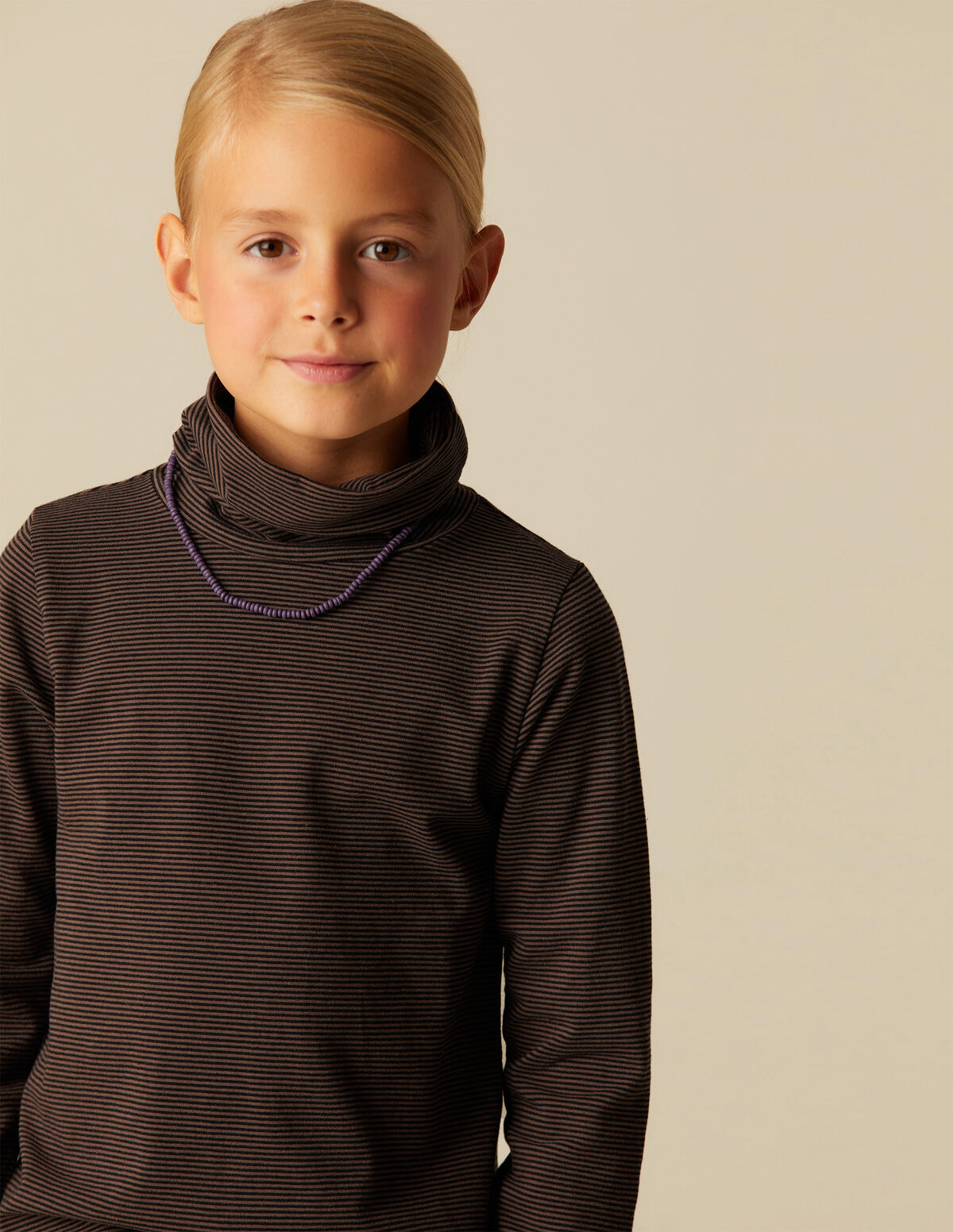 COL ROULÉ RAYURE BLEU