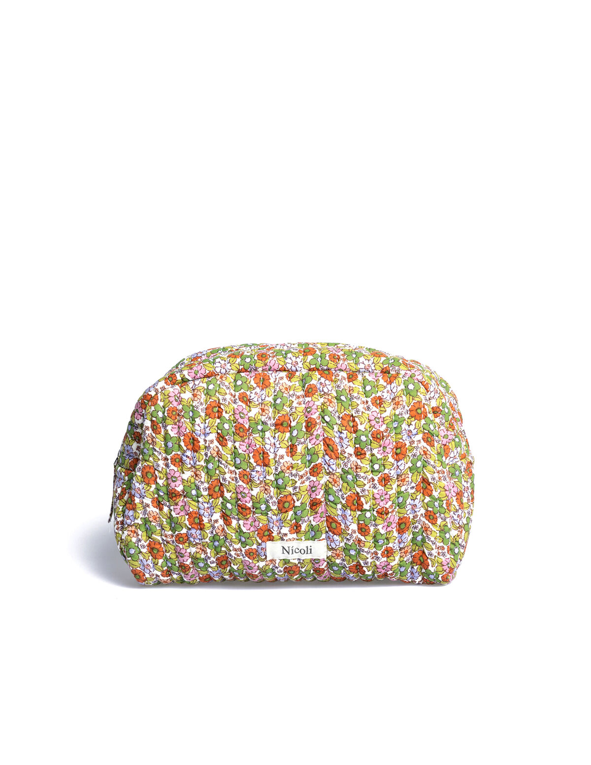 LARGE PINK FLORAL PRINT TOILETRY BAG