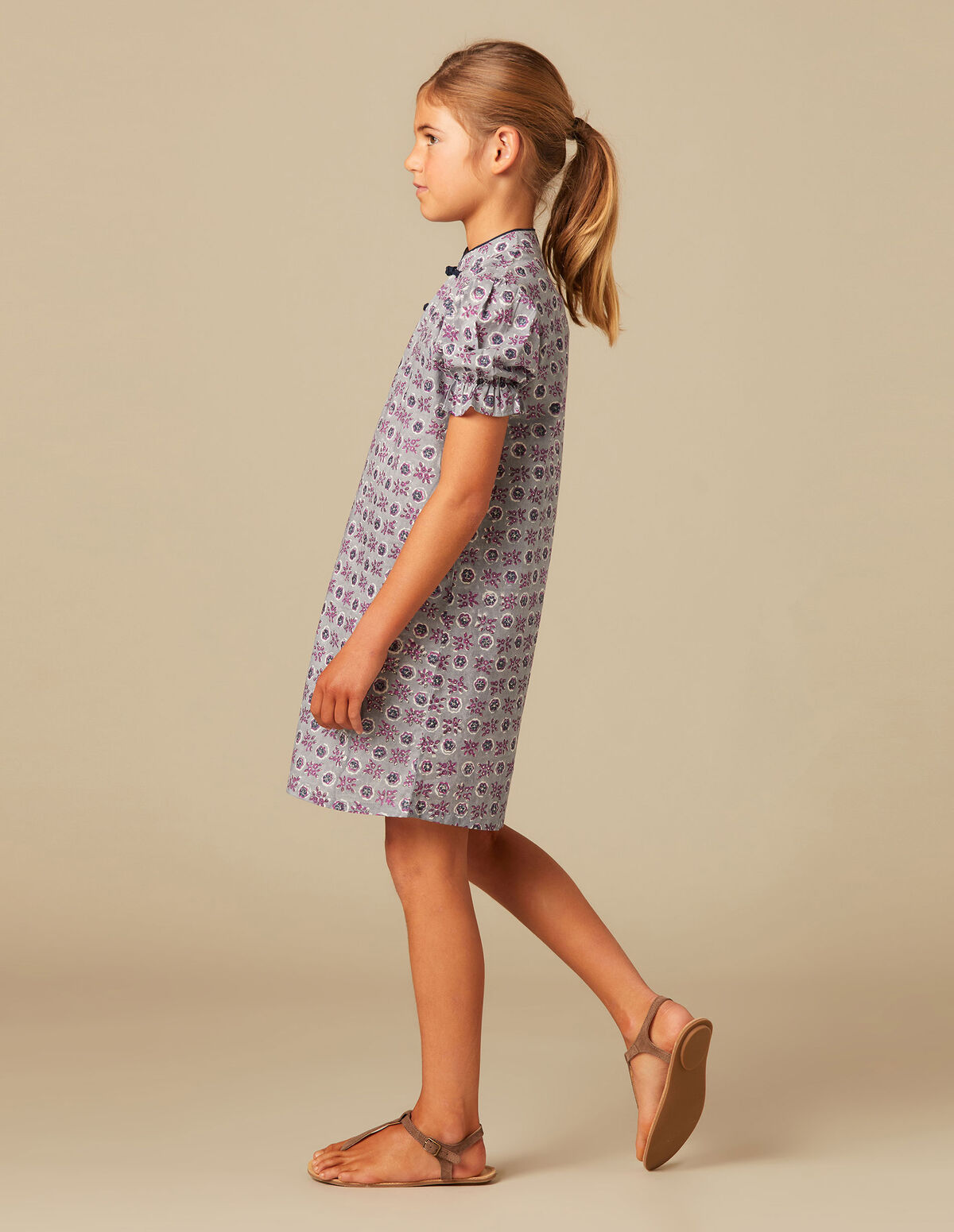 VESTIDO CRUZADO RAMOS AZUL
