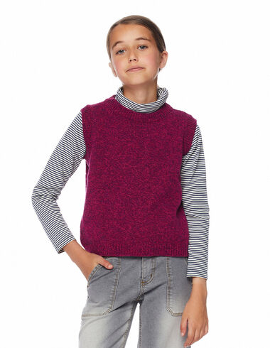 Pink round neck knit vest - View all > - Nícoli