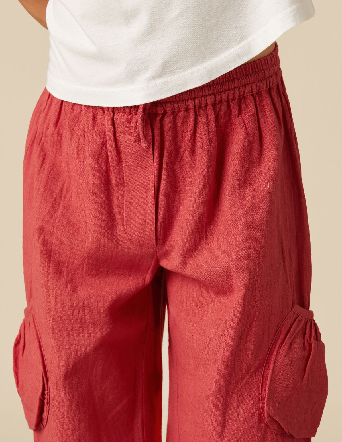 BLUE POCKET LINEN TROUSERS