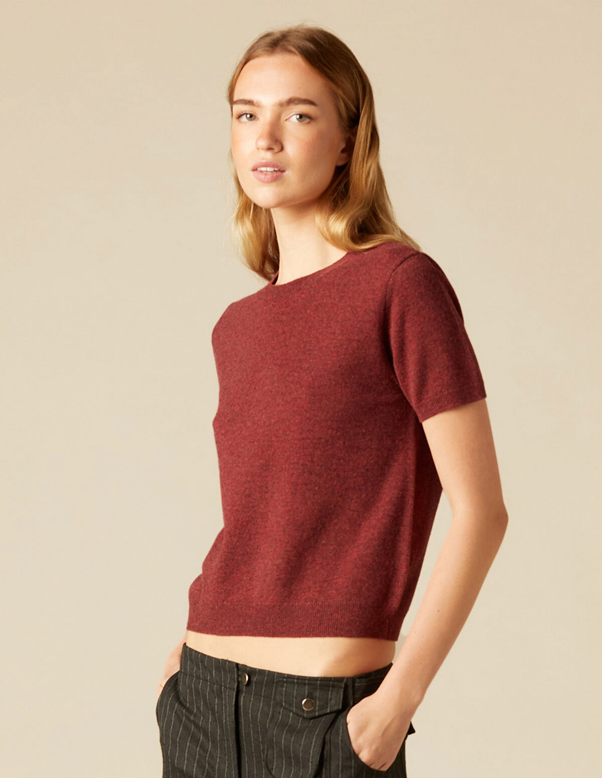 GREY SHORT-SLEEVED JUMPER