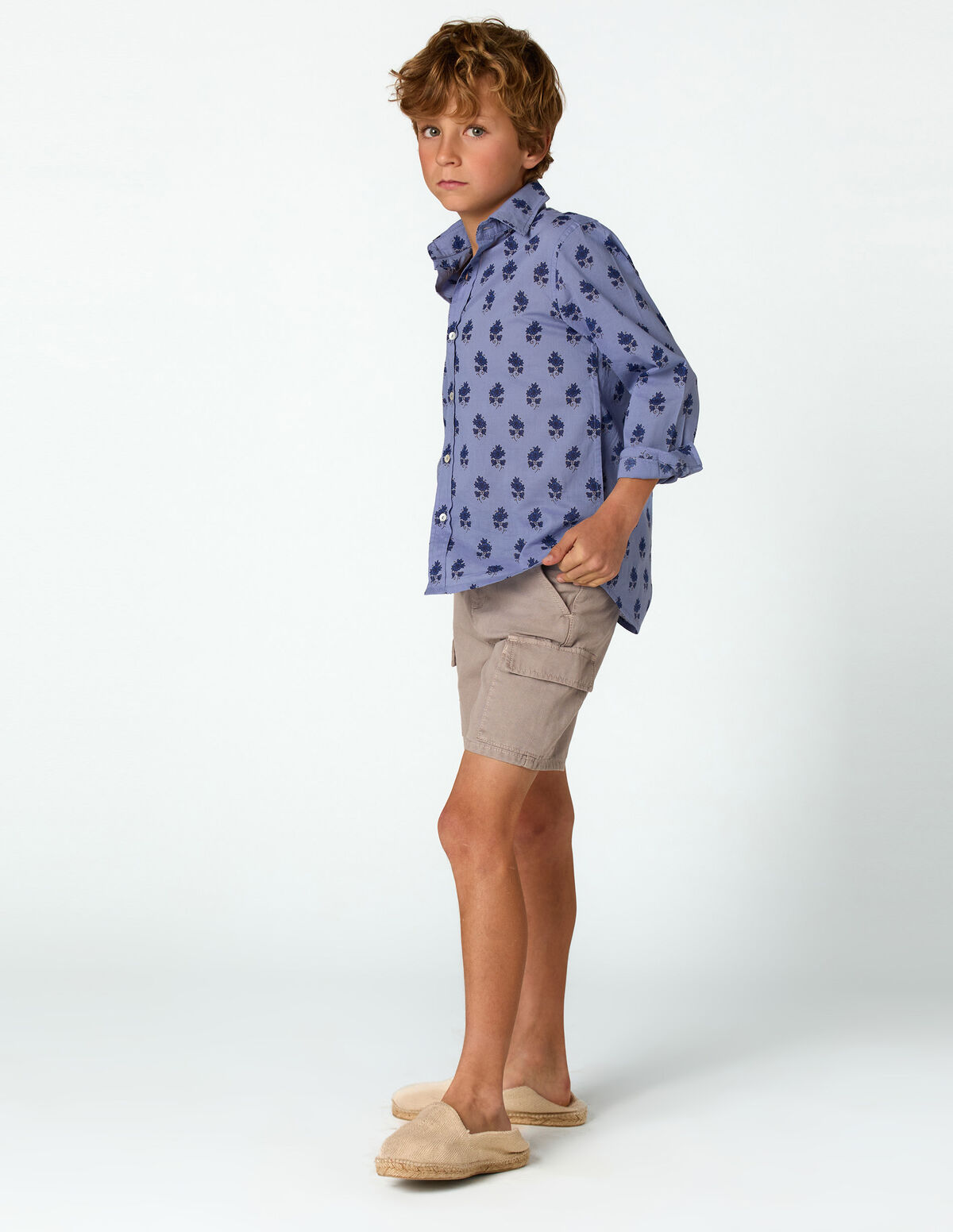 BLUE BUTI PRINT SHIRT