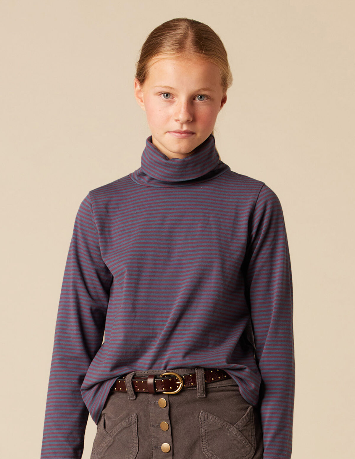 STRIPED TURTLENECK T-SHIRT