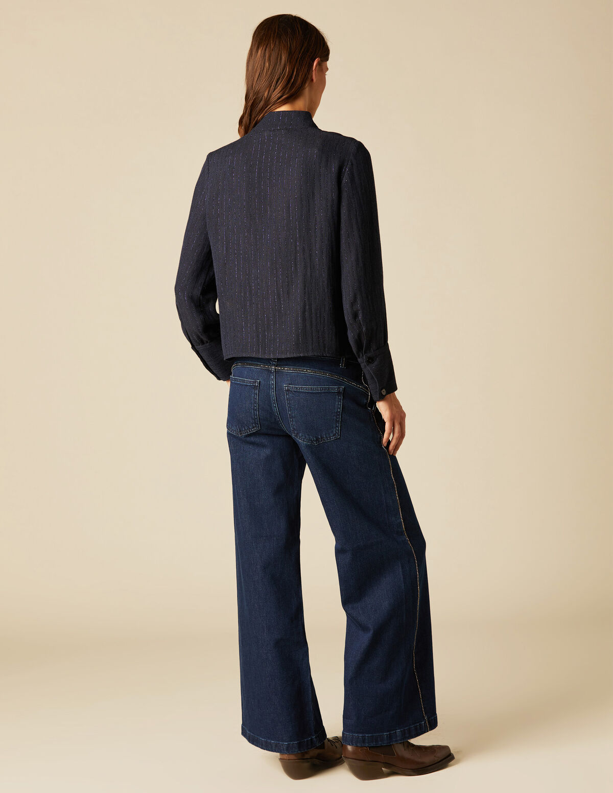 BLUE SPARKLE TRIM JEANS