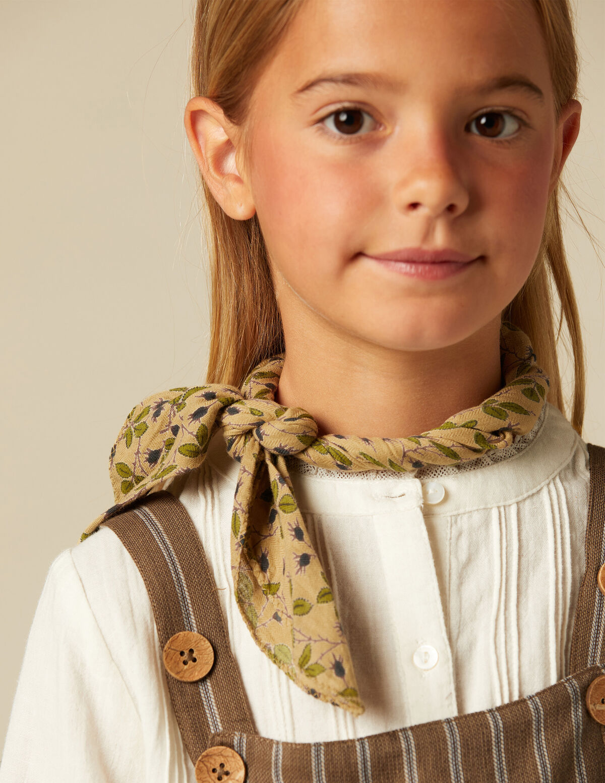 BROWN STRIPED DUNGAREES