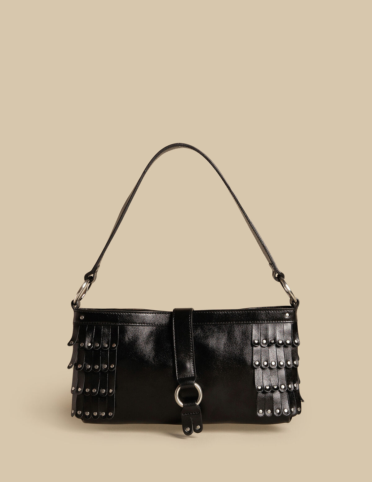 BOLSO FLECOS TACHUELAS MARRÓN