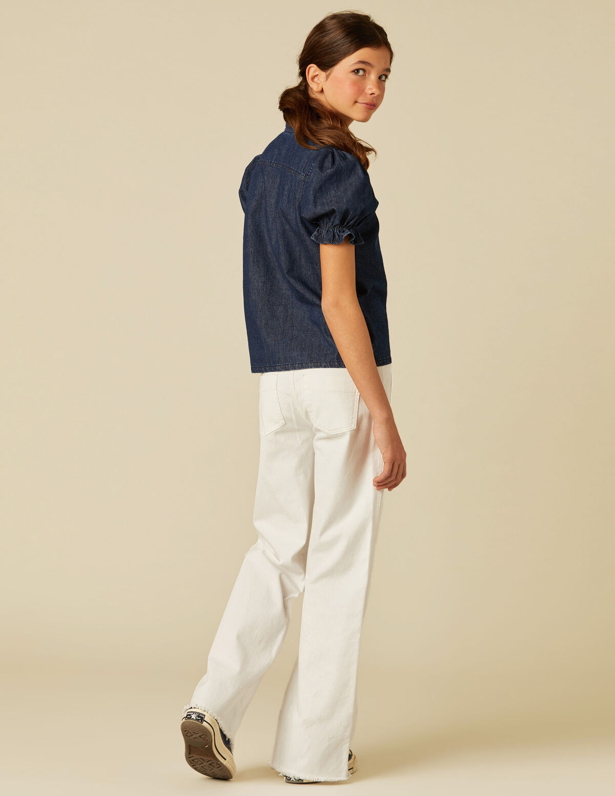 CAMISA DENIM MANGA CORTA