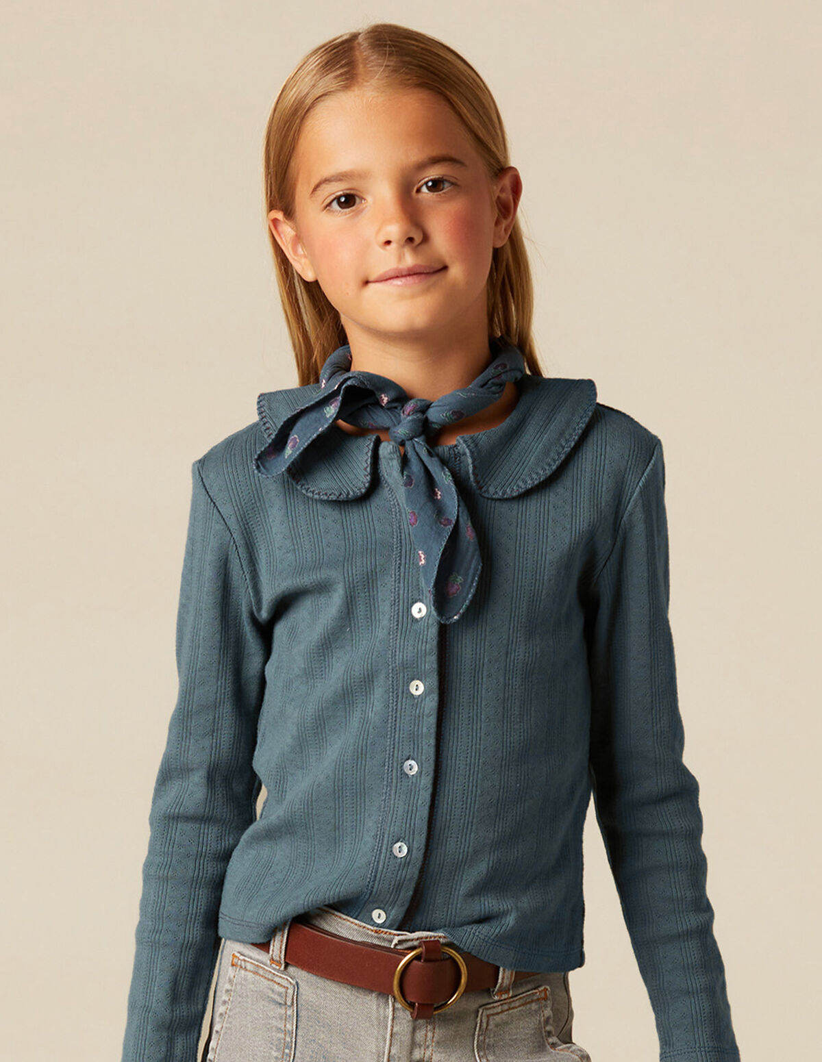 BLUEBERRY POINTELLE T-SHIRT