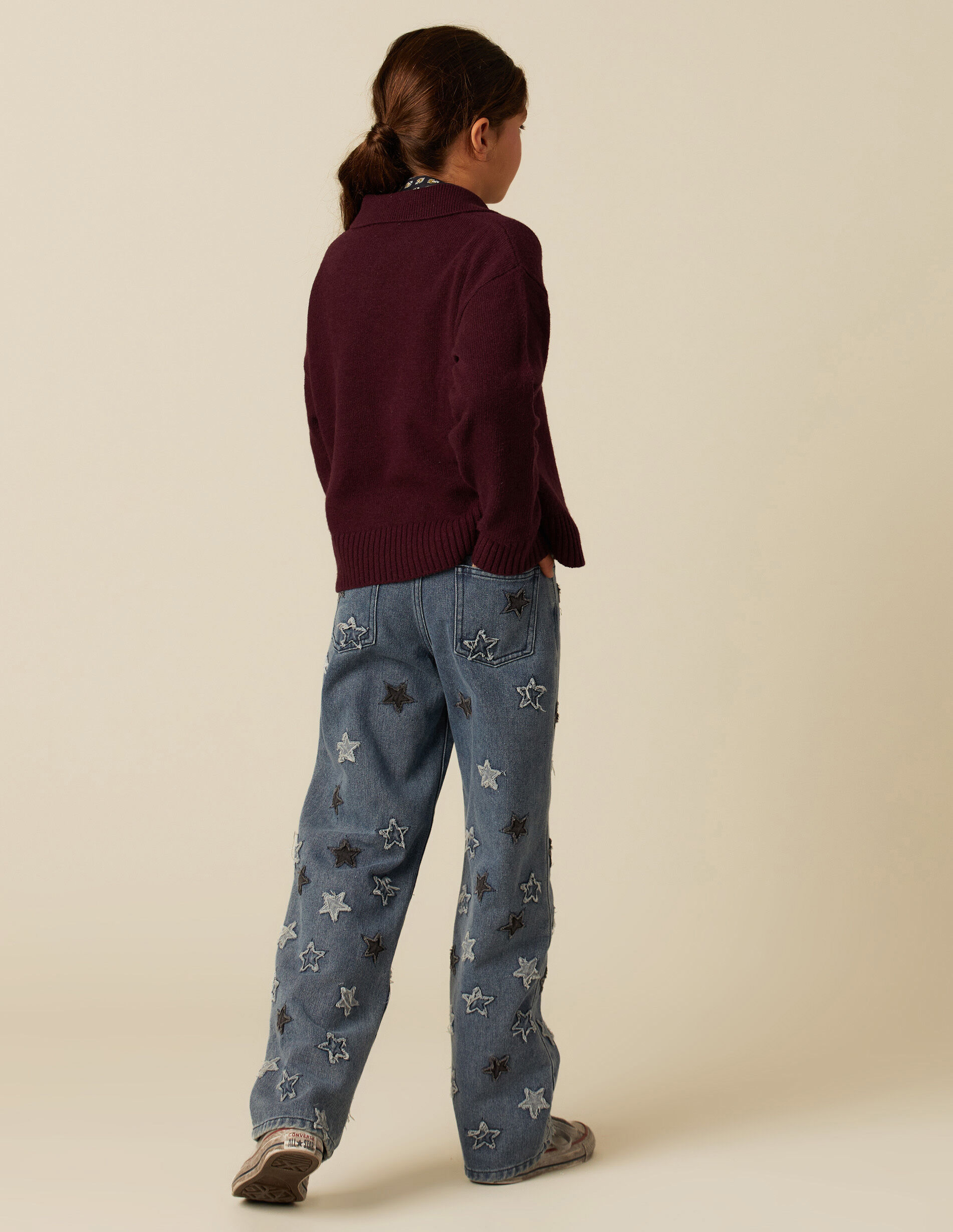 Jeans Per Bambine 2-8 Anni Peacolate - Denim Con Ricamo, Vita Regolabile, Lavabile In Lavatrice