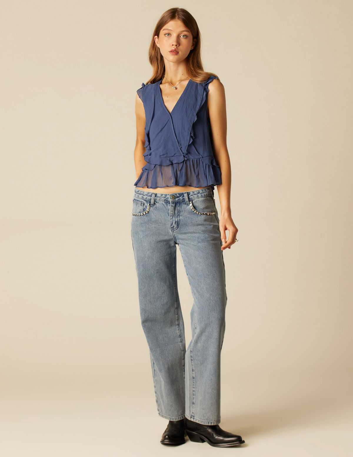PANTALON CLOUS BLEU