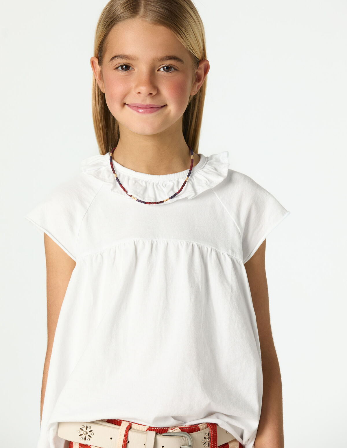 T-SHIRT GOLA FOLHO BRANCO