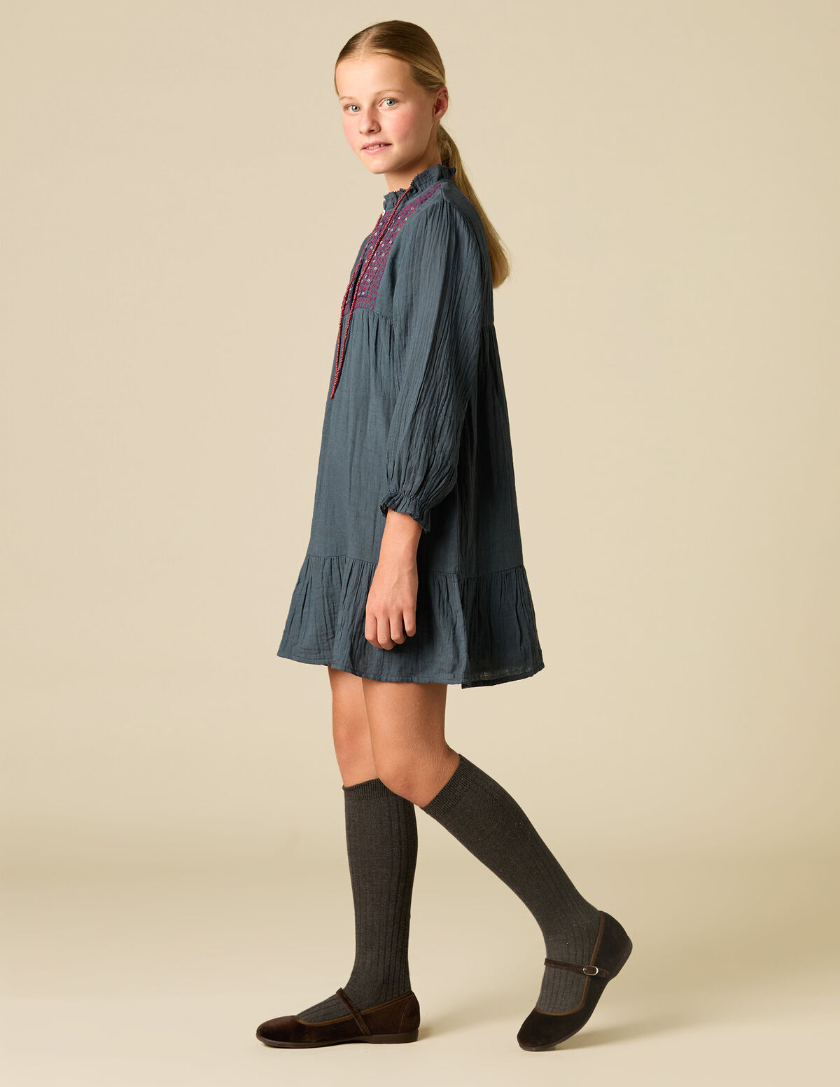 MULTICOLOUR EMBROIDERED DRESS