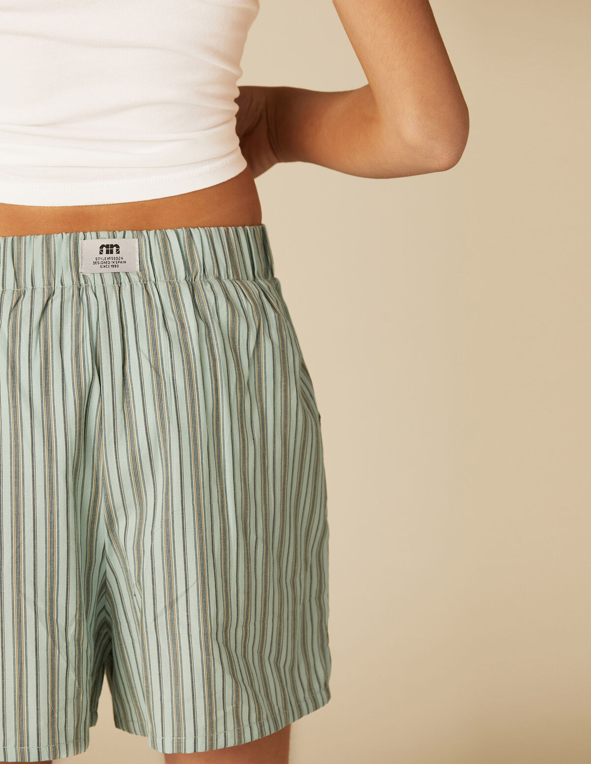MINT STRIPED SHORTS