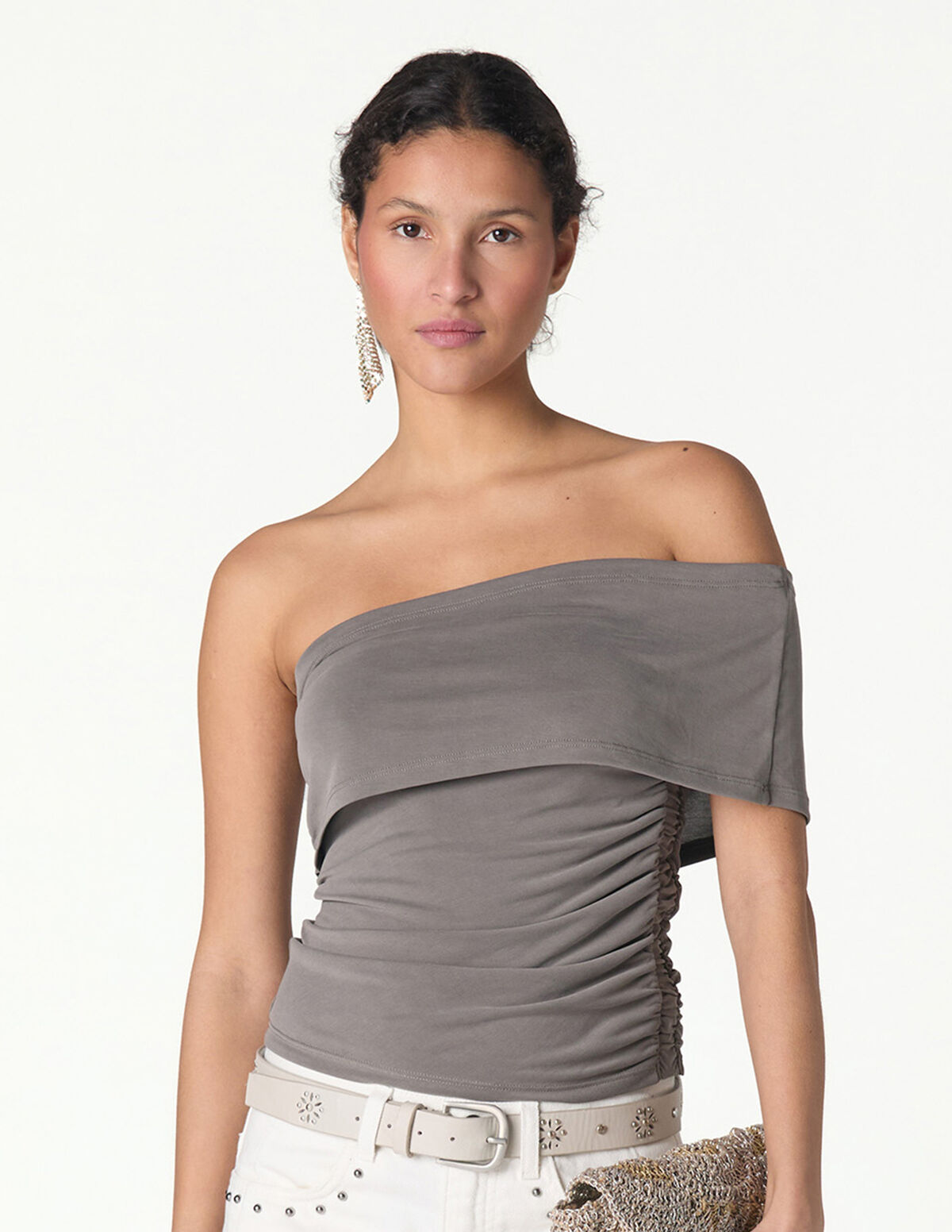 TOP ASSIM&Eacute;TRICO FRANZIDO ANTRACITE