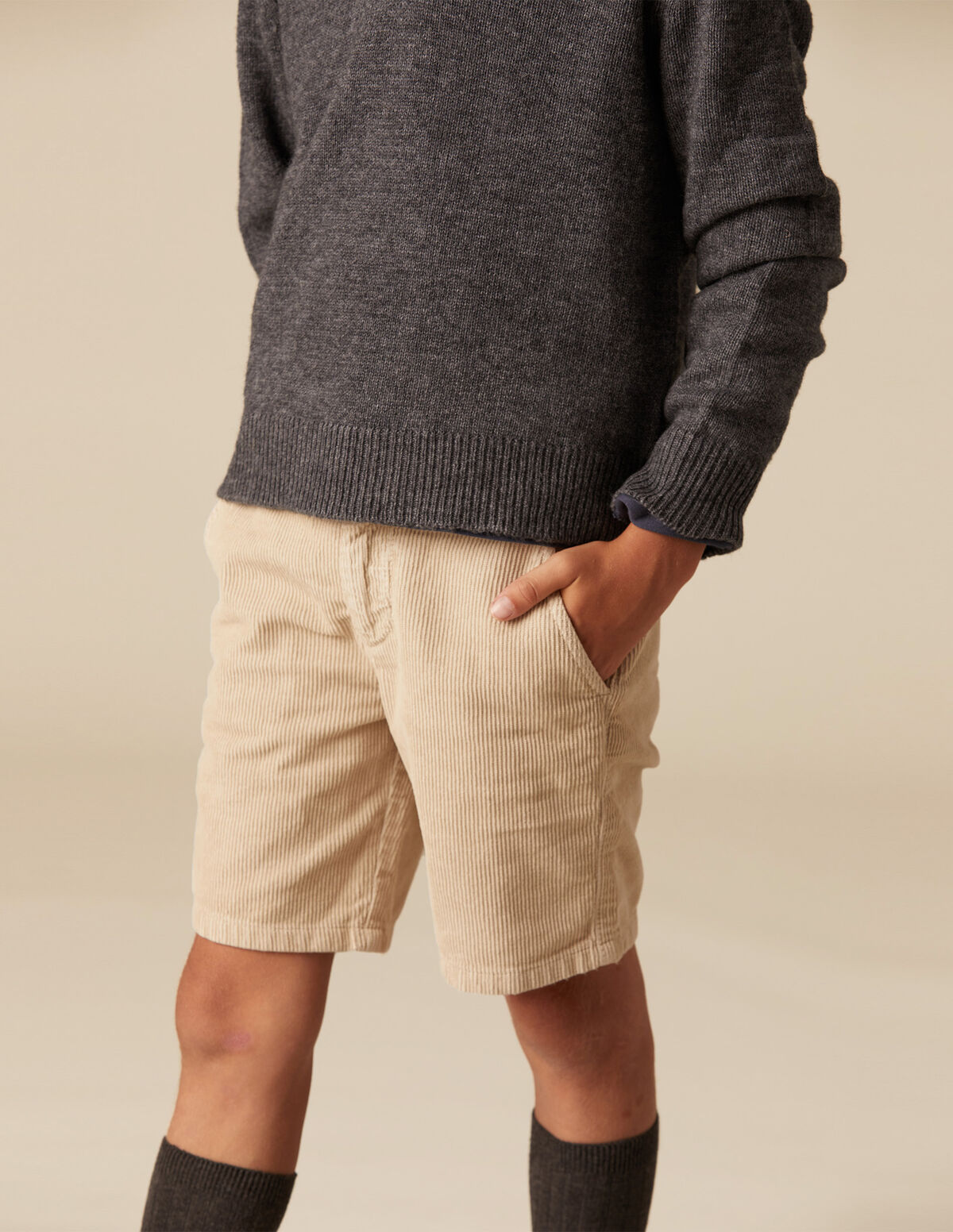 BOYS BLUE CORDUROY CHINO SHORTS