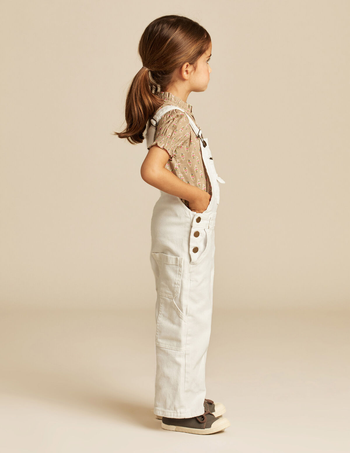 White denim dungarees