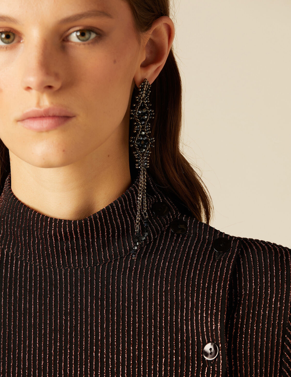 BOUCLES D'OREILLES BEADS AGATE LOSANGE