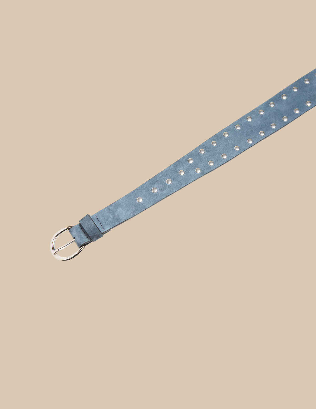 CEINTURE CROÛTE DE CUIR BLEU CLOUS