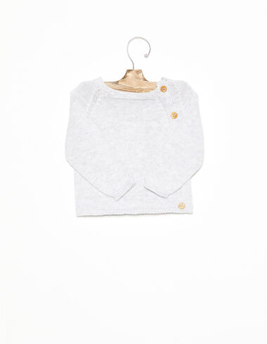 Light grey jumper with buttons - Jumpers and Swearshirts - Nícoli
