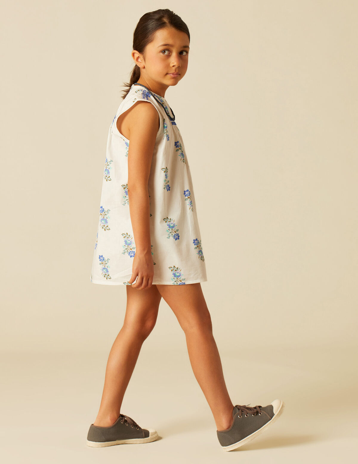 VESTIDO FLOR MULTICOLOR AZUL