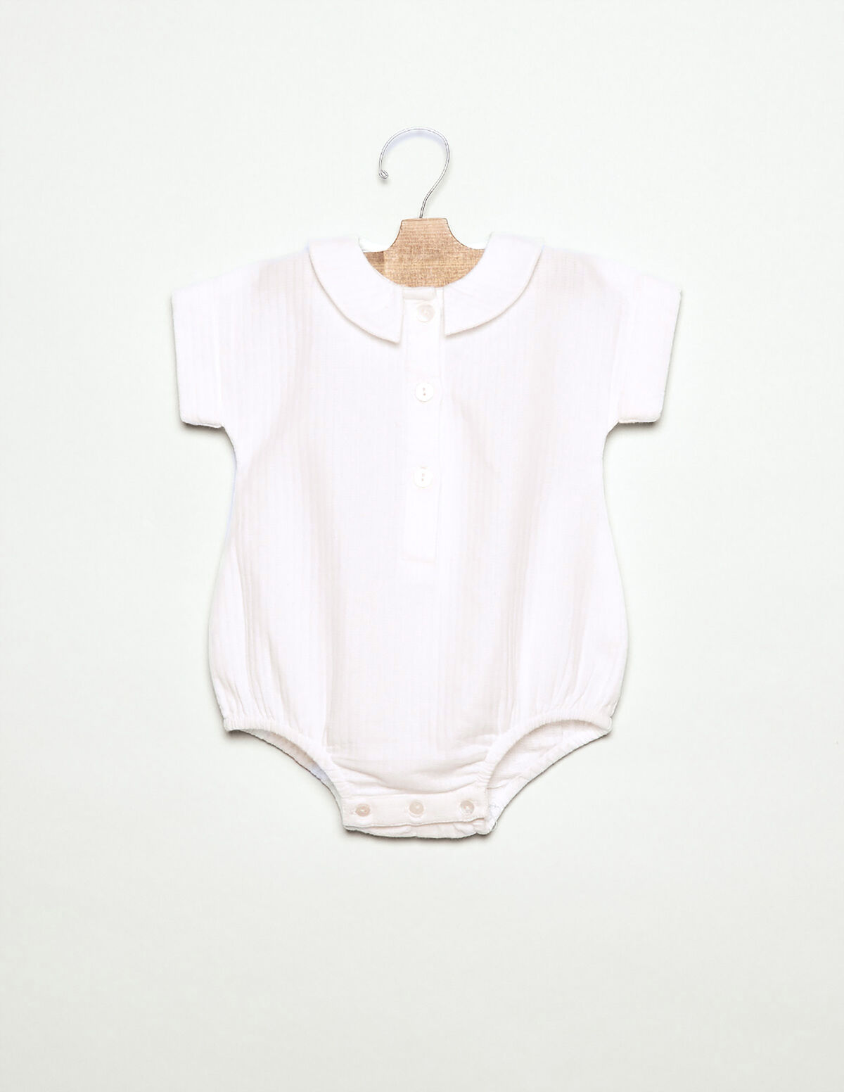 WHITE PIQU&Eacute; PLAYSUIT